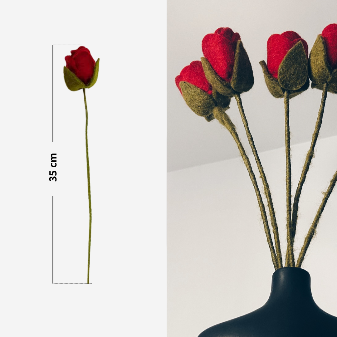 Lot de 3 branches de roses rouges - New Heidi