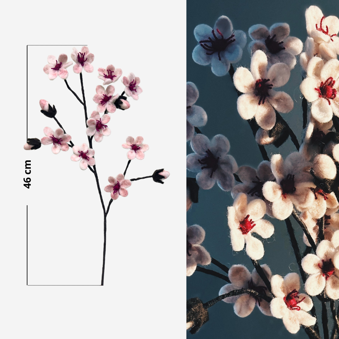 Lot de 3 branches de fleurs de cerisier - New Heidi