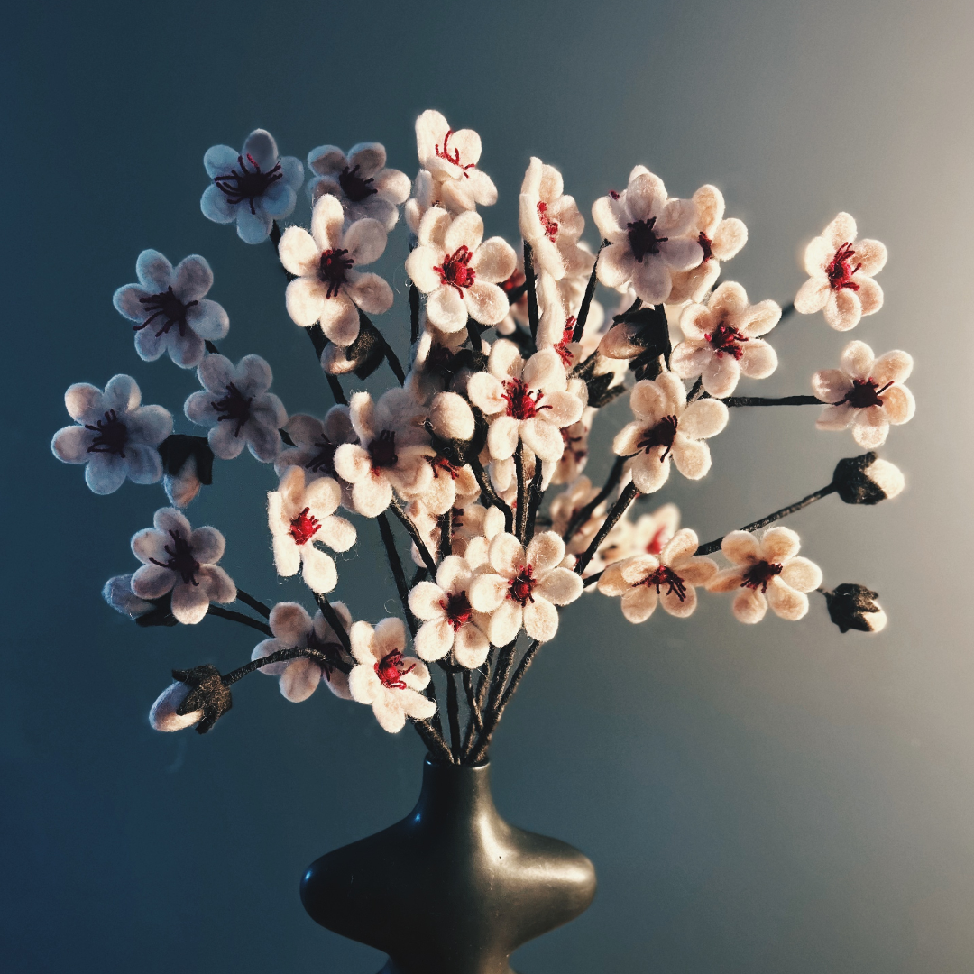 Lot de 3 branches de fleurs de cerisier - New Heidi