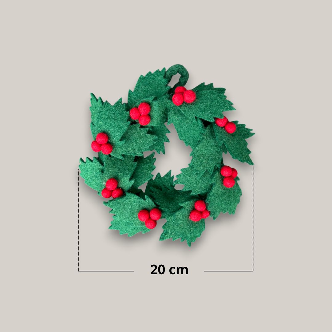 Couronnes de noël avec Houx en feutrine - New Heidi