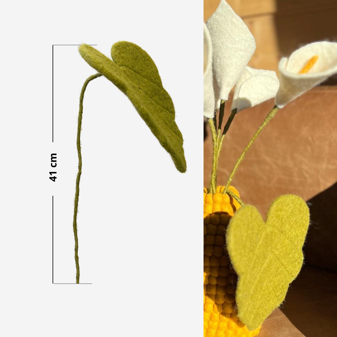 Lot de 3 branches de feuille d'Arum - New Heidi
