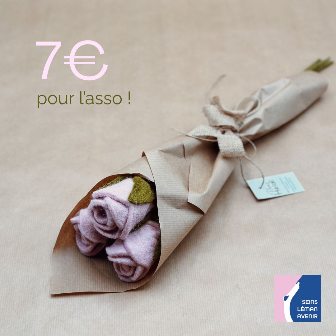 Bouquet solidaire 2 â 3 roses en feutre đč