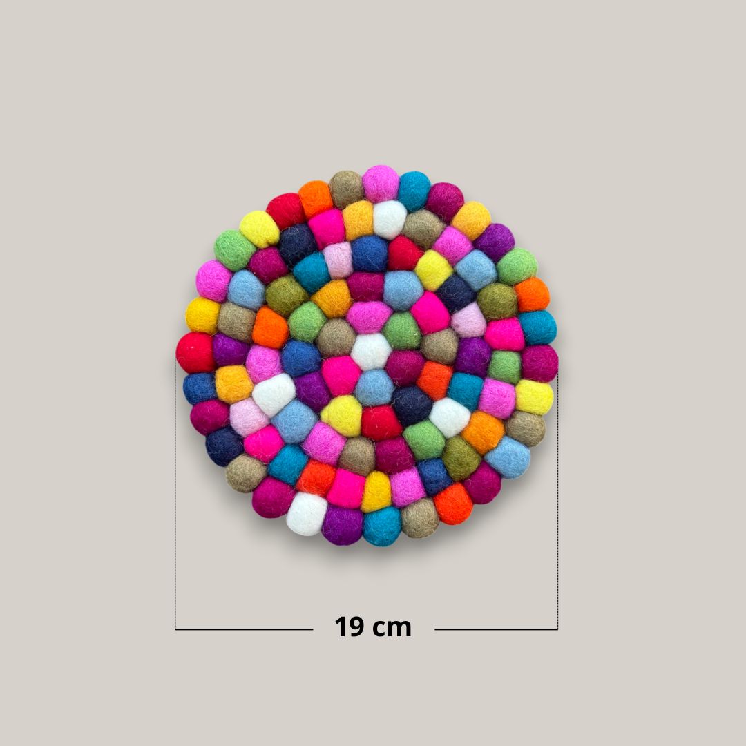 Dessous de plat boule Multicolor en feutrine - New Heidi