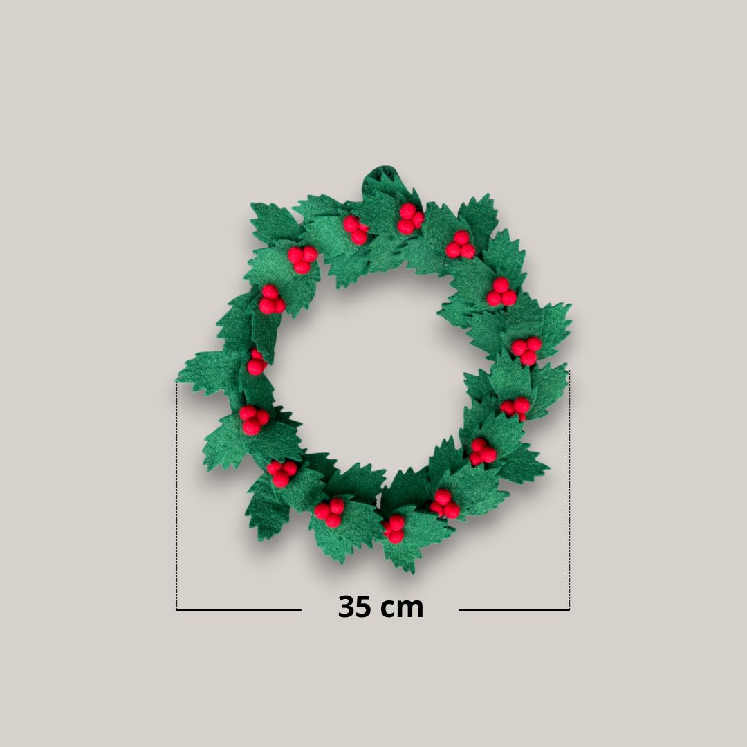 Couronnes de noël avec Houx en feutrine - New Heidi