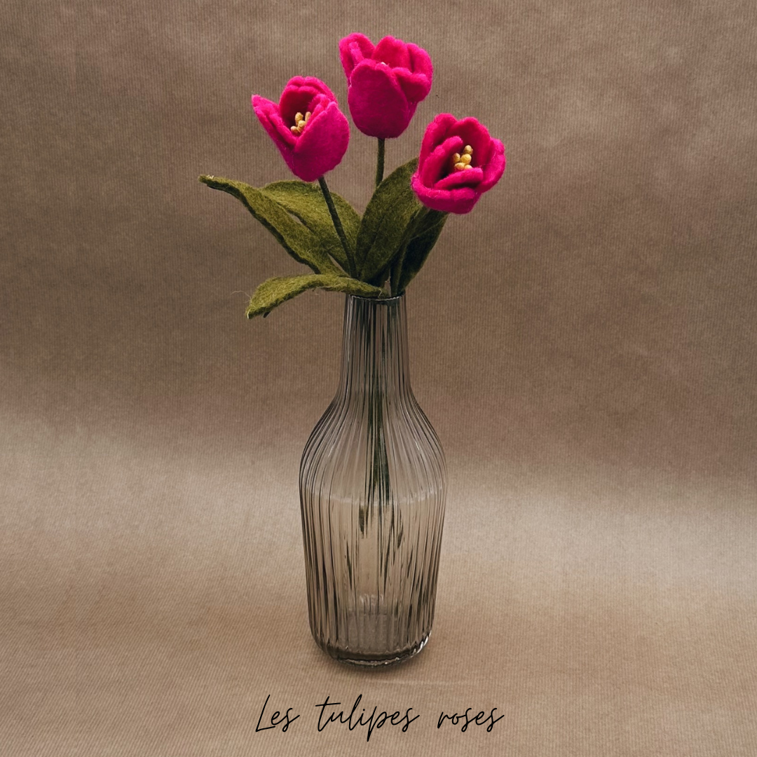 Lot de 3 branches de Tulipes (Rose / Rouge / Jaune) - New Heidi