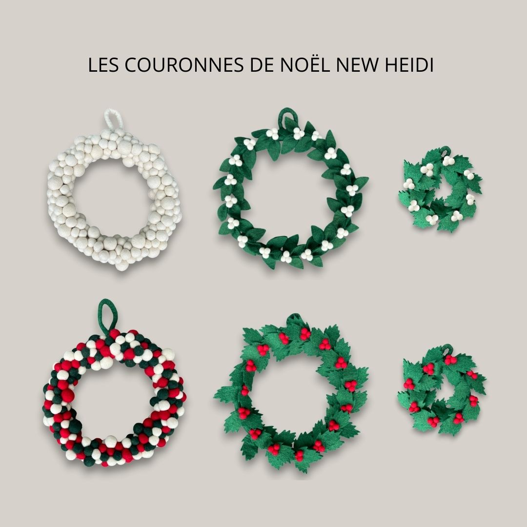 Couronnes de noël avec Gui en feutrine - New Heidi