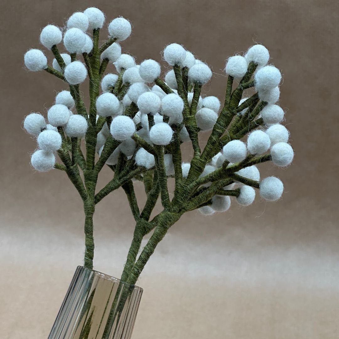 Lots de 3 branches de gypsophile en feutrine