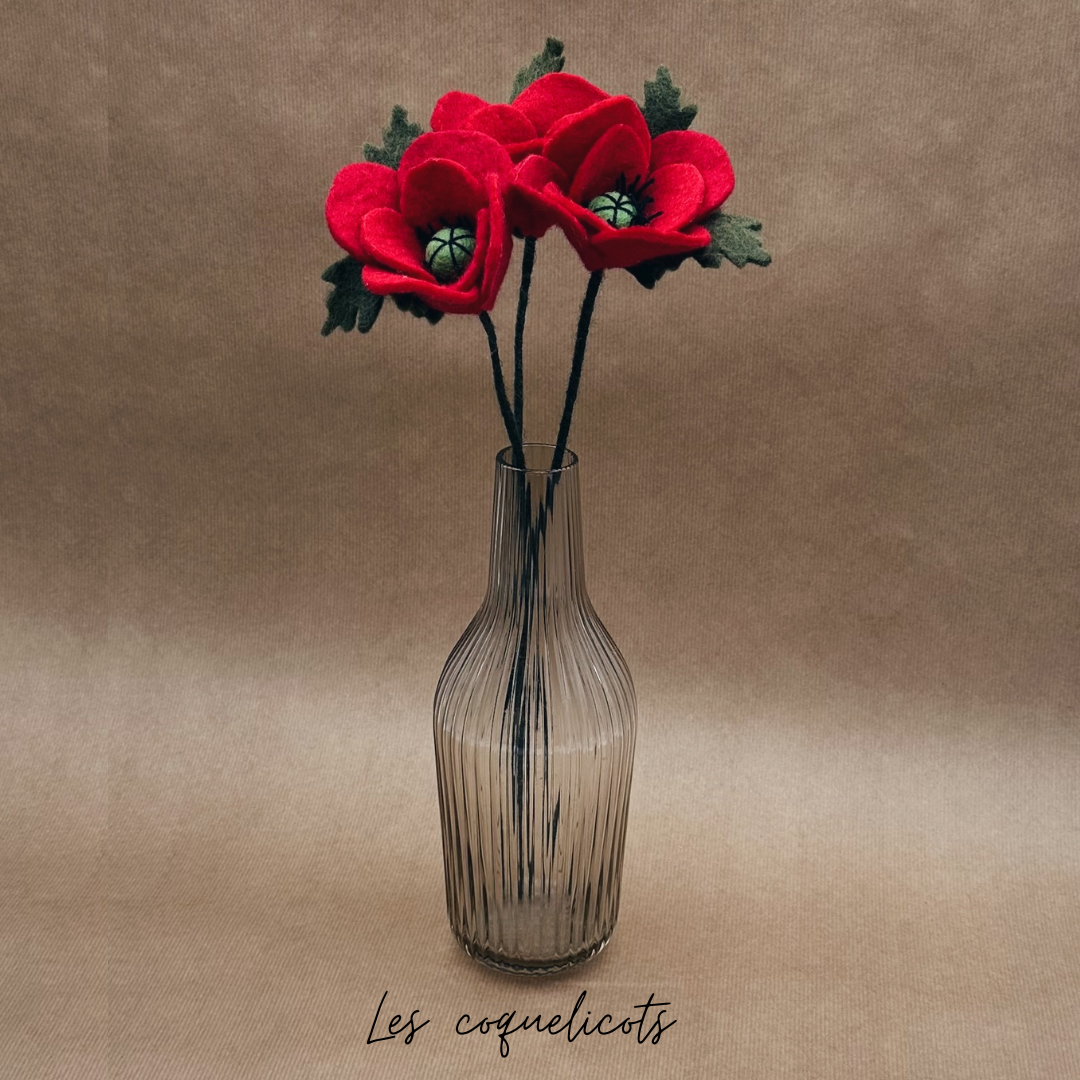 Lot de 3 branches de coquelicots - New Heidi