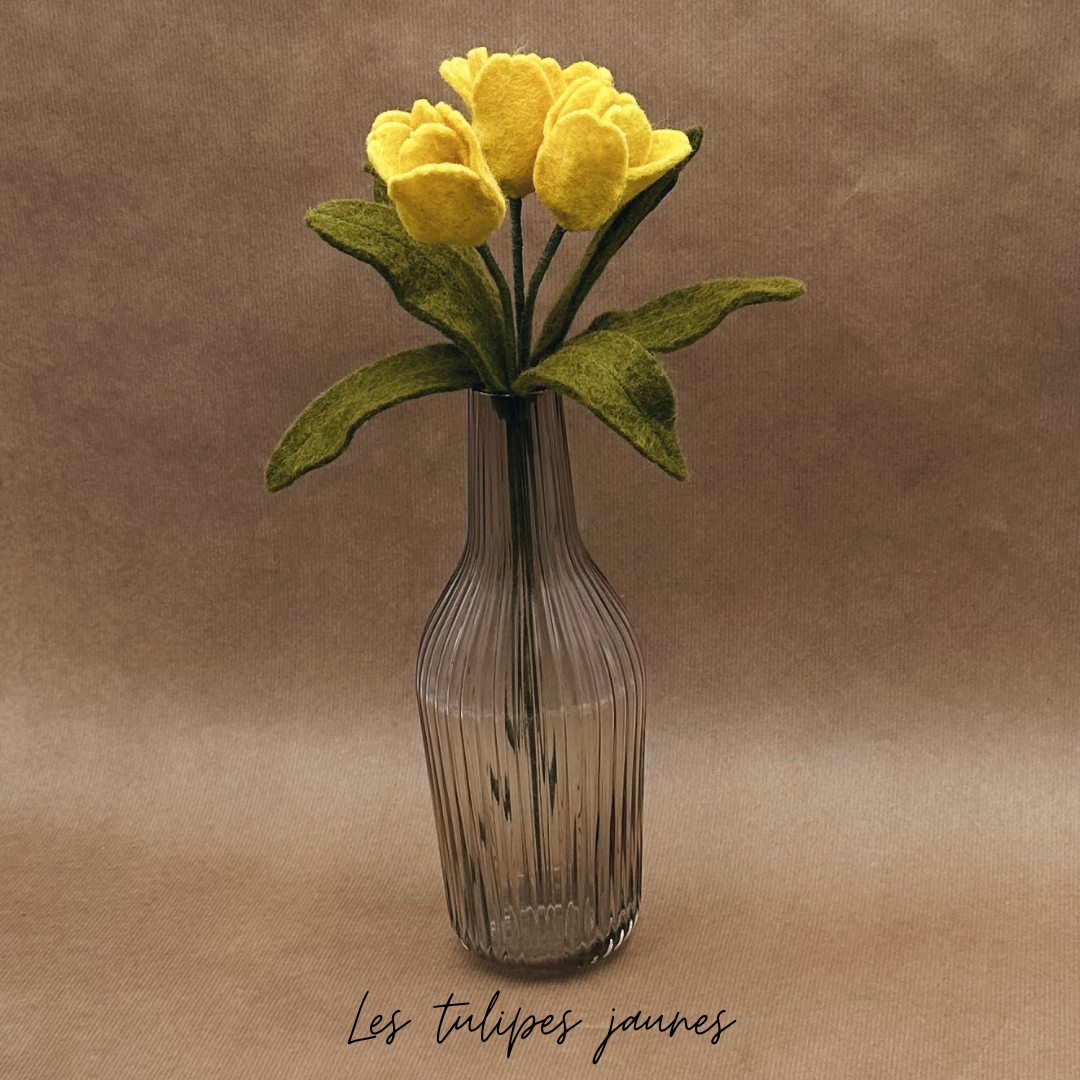 Lot de 3 branches de Tulipes (Rose / Rouge / Jaune) - New Heidi