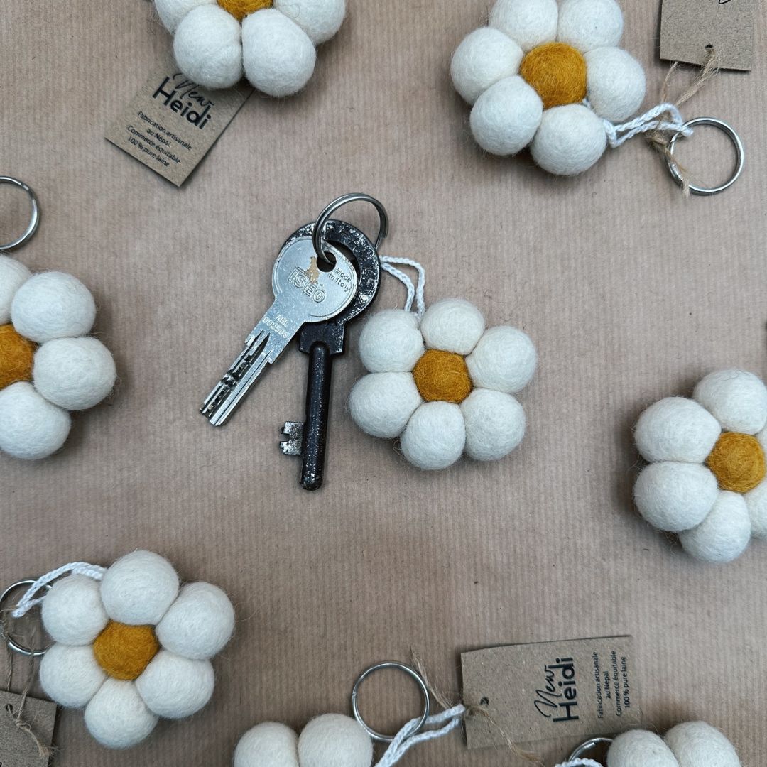 Le porte-clé Fleur blanche - New Heidi