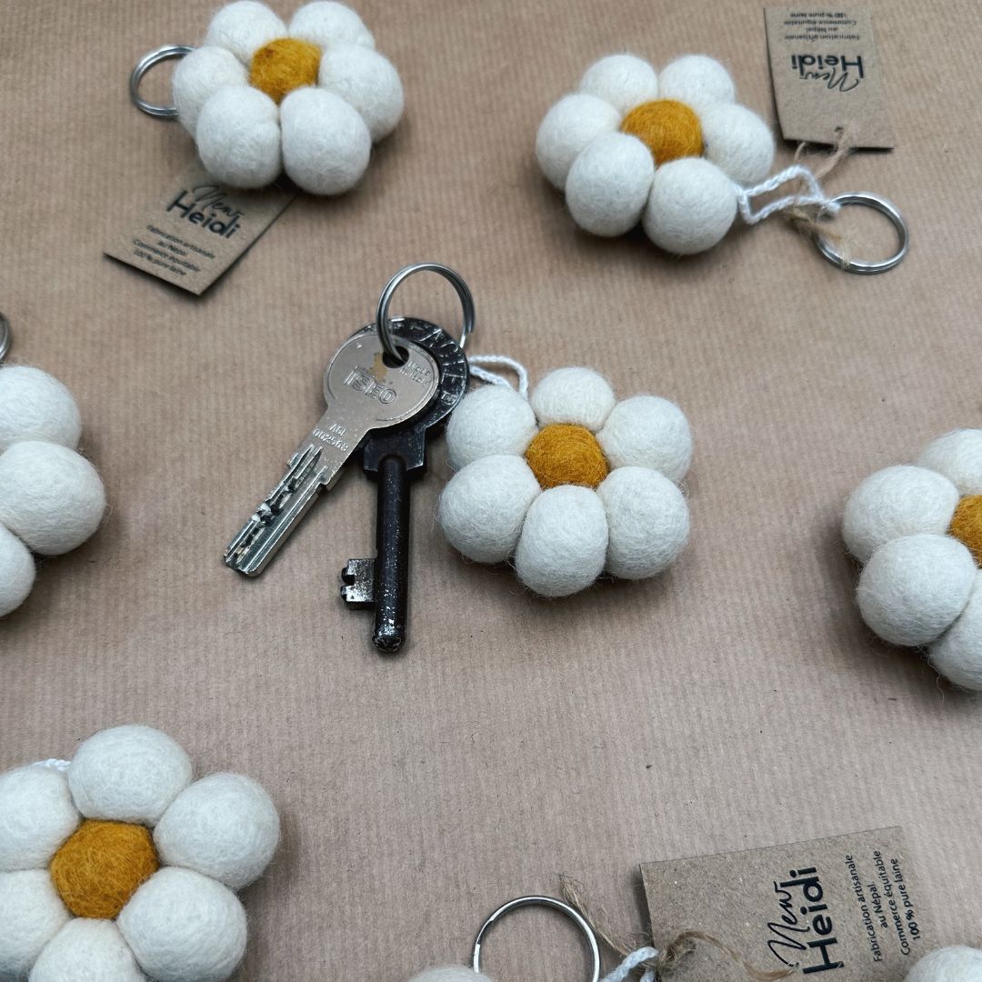 Le porte-clé Fleur blanche - New Heidi
