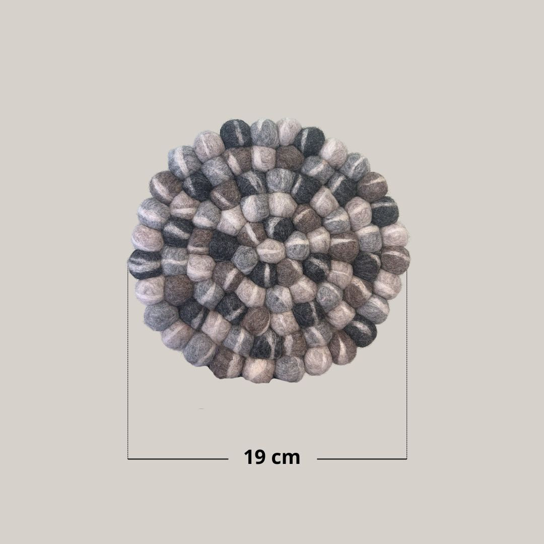 Dessous de plat boule Galet en feutrine - New Heidi