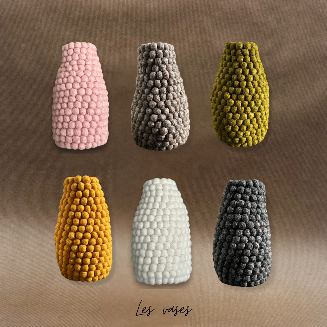 Vases fleurs en feutrine - Création artisanale New Heidi