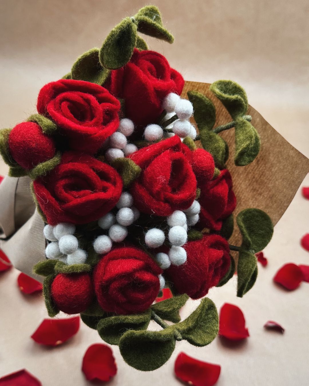 Lots de 3 branches de gypsophile en feutrine