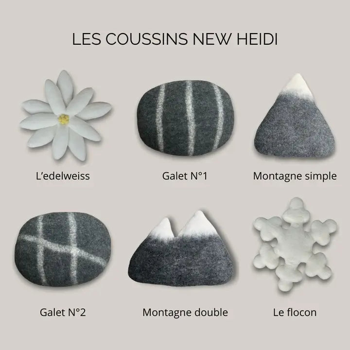 Coussin Edelweiss en Feutrine – Création Artisanale & Éthique New Heidi