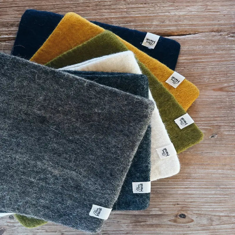 Gamme complète des coloris New Heidi : Moutarde, Marine, Blanc, Kaki, Marron et Gris Anthracite.