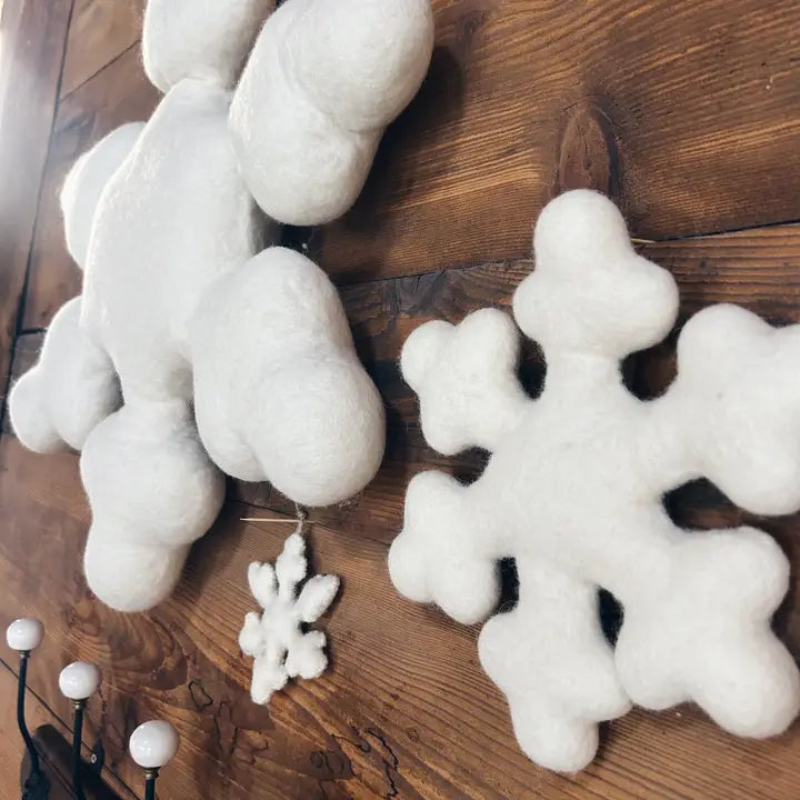 Flocon de Neige Mural en Feutrine – Décoration Artisanale New Heidi