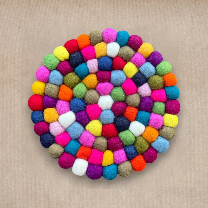 Dessous de Plat Multicolor en Boules de Feutrine - New Heidi