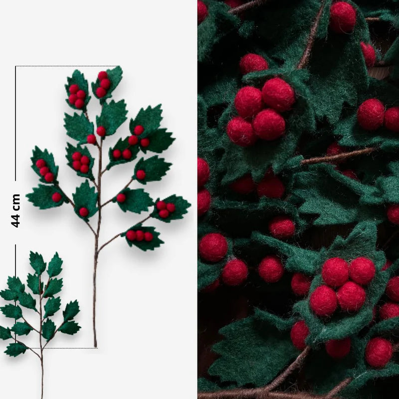 erplain_file_id:174031 - Branches de Houx en Feutrine – Décoration Durable New Heidi