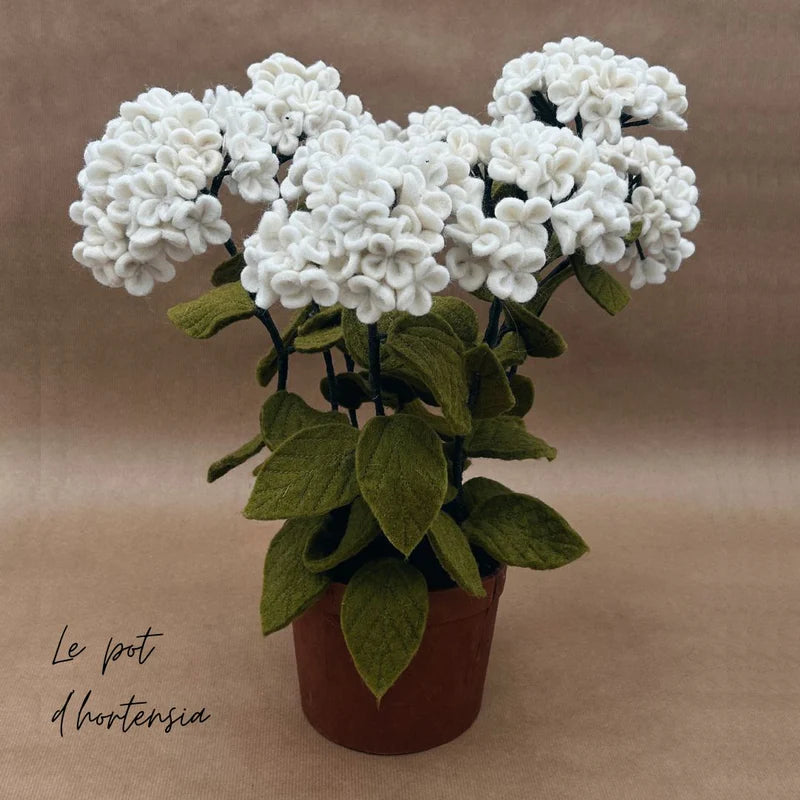 erplain_file_id:174531 - Pot d'Hortensias Blanches en Feutrine – Décoration Florale New Heidi