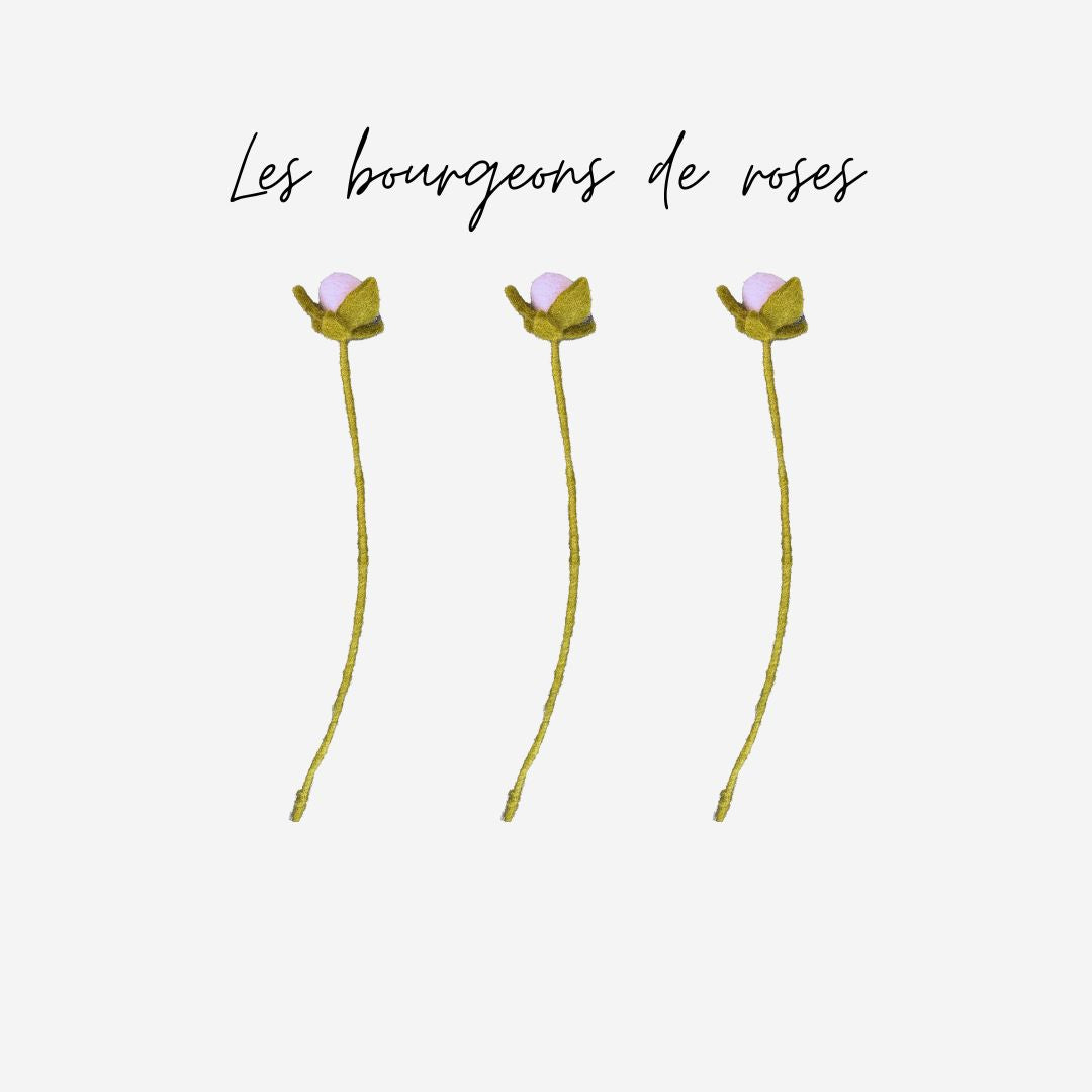 Lot de 3 branches de bourgeons de roses - New Heidi