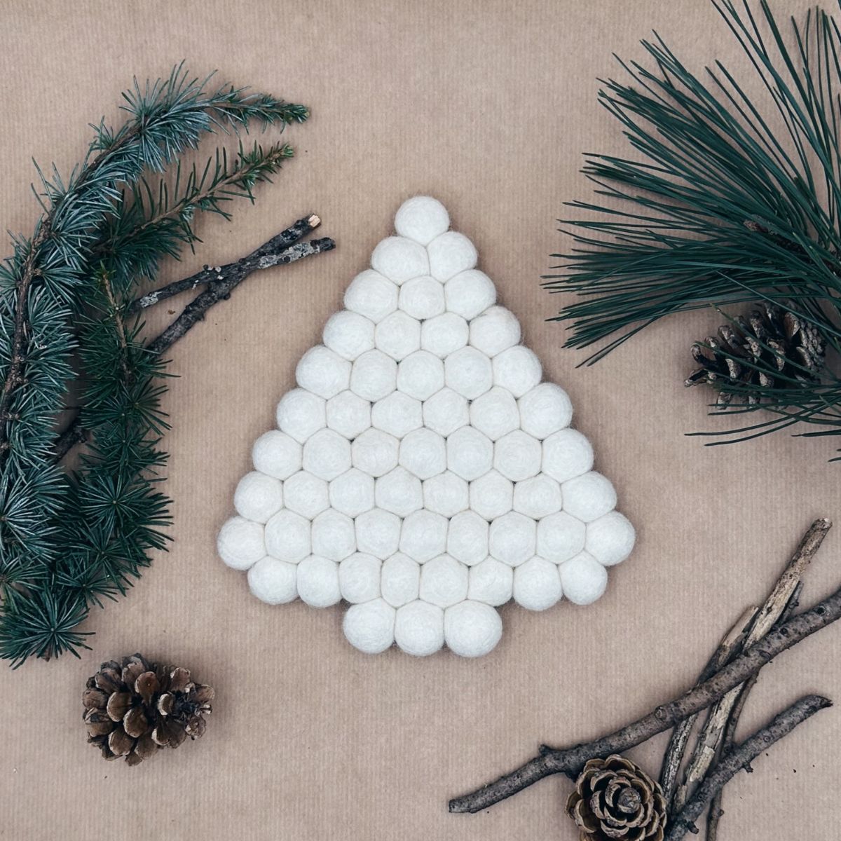 Dessous de plat "Sapin Blanc" en feutrine - New Heidi
