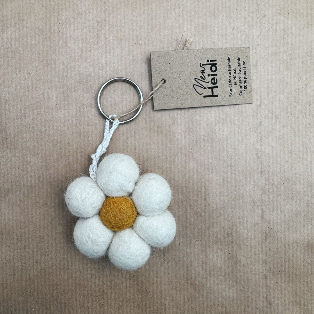 Le porte-clé Fleur blanche - New Heidi