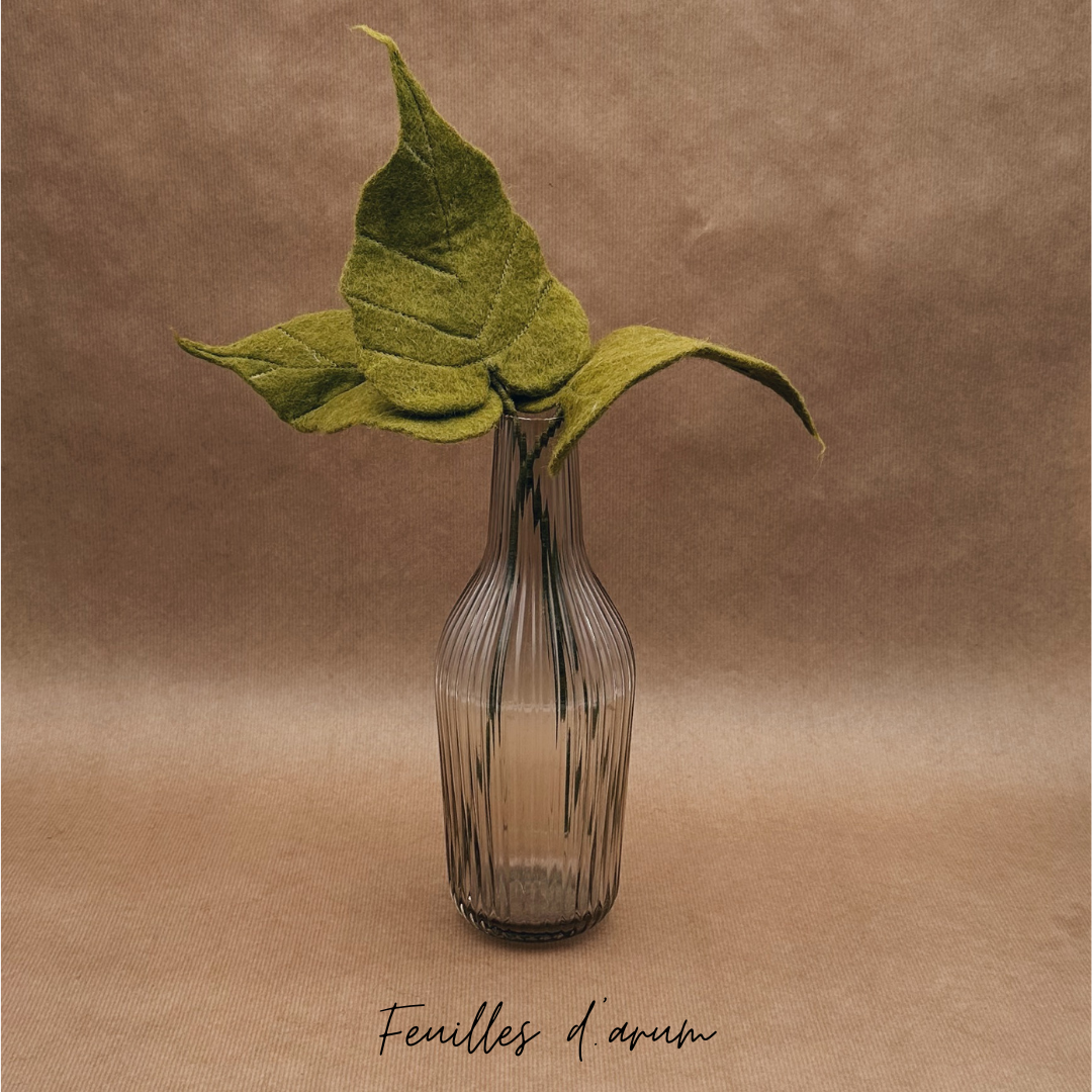 Feuille d’arum en feutrine – Élégance naturelle et artisanale 🌿
