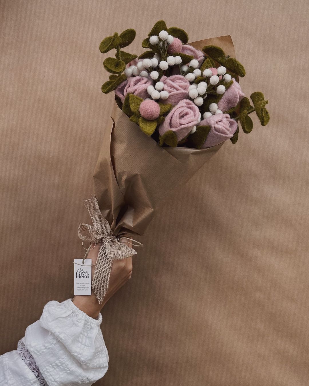 Lots de 3 branches de gypsophile en feutrine