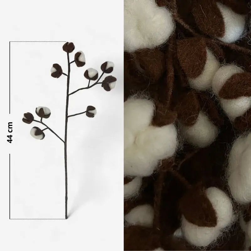 erplain_file_id:174146 - Branches de Fleurs de Coton en Feutrine – Décoration Durable New Heidi