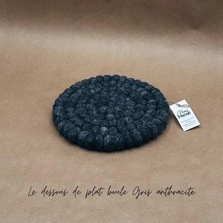 Dessous de Plat en Boules de Feutrine – Création Artisanale & Colorée New Heidi