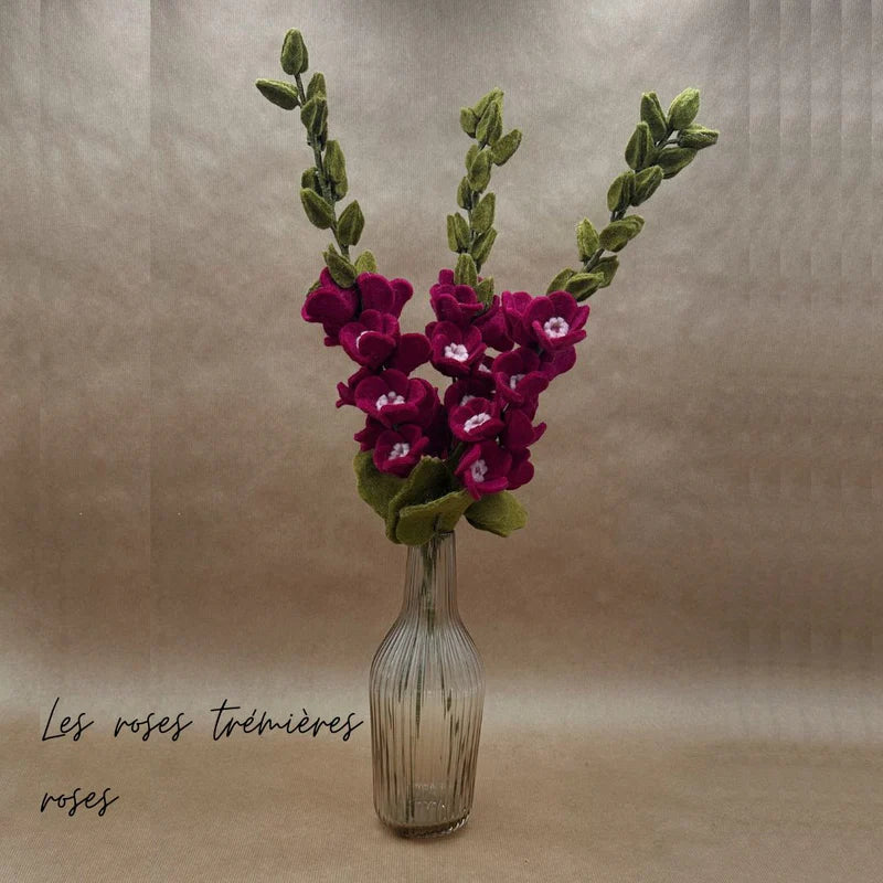 erplain_file_id:174521 - Roses Trémières en Feutrine Rose – Décoration Florale New Heidi
